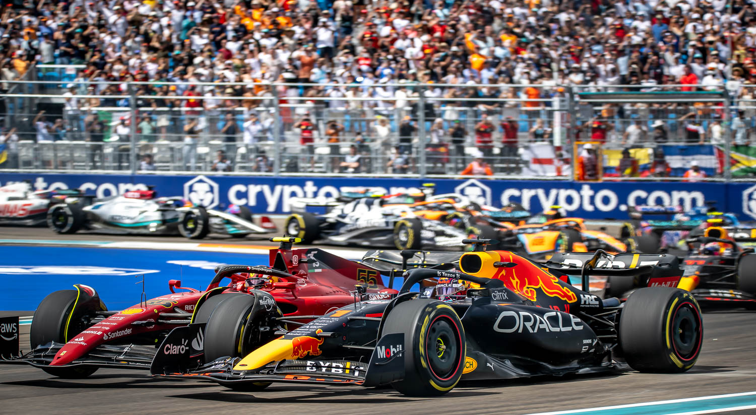 Max Verstappen and Carlos Sainz, Miami, 2022