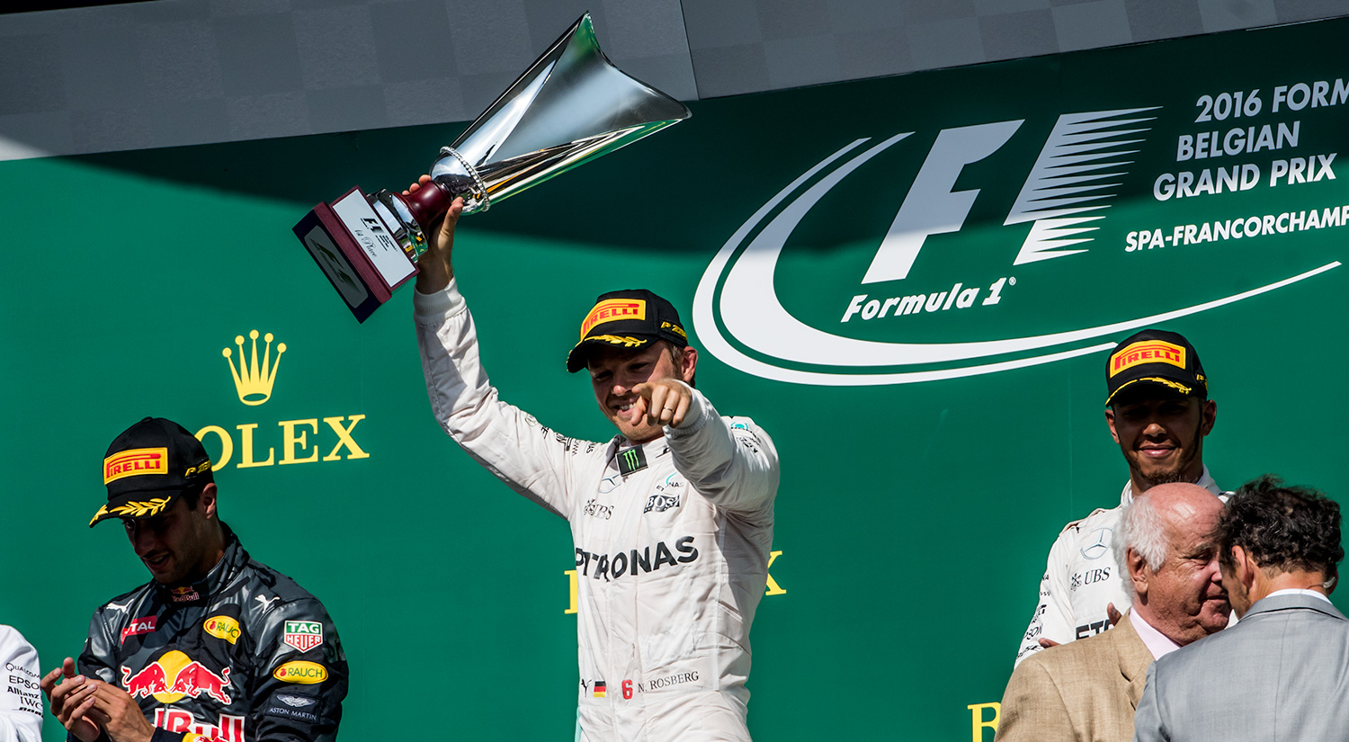 Nico Rosberg, Daniel Ricciardo & Lewis Hamilton, Spa-Francorchamps, 2016