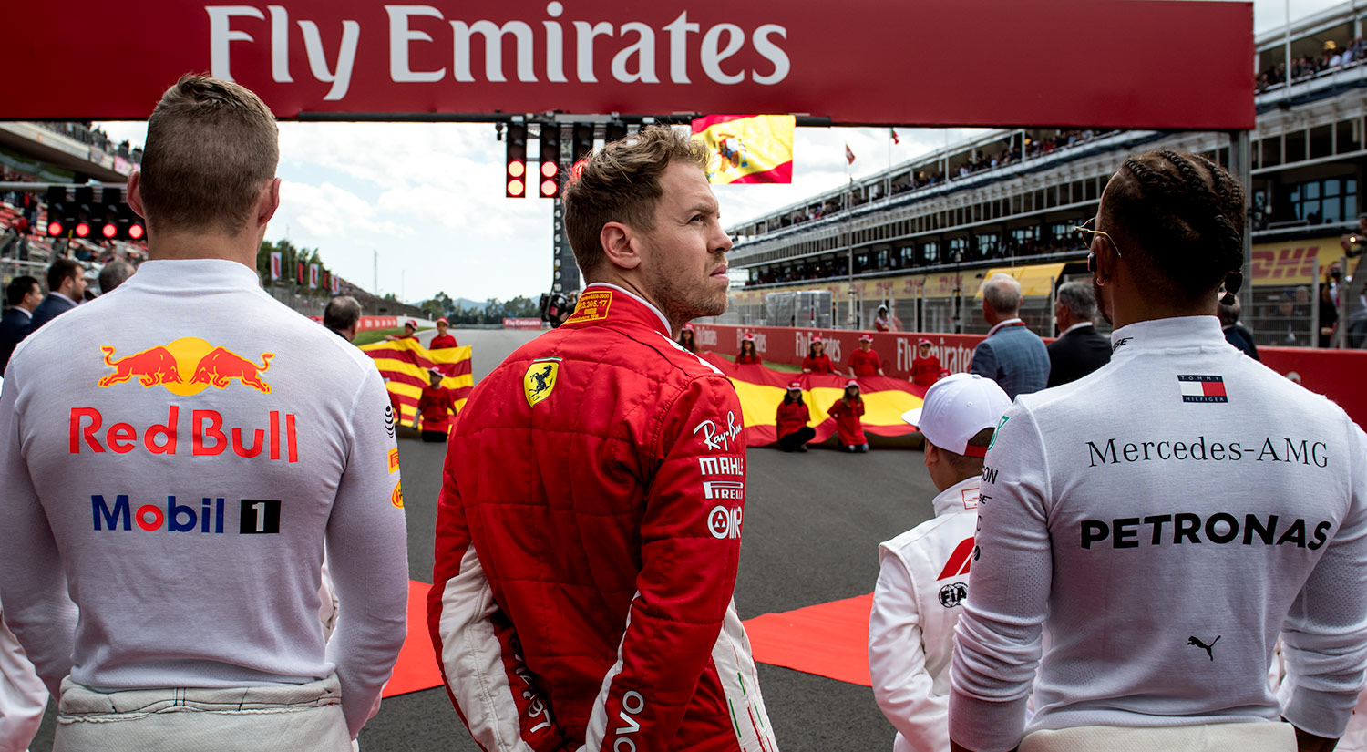 Max Verstappen, Sebastian Vettel & Lewis Hamilton, Circuit de Catalunya,  2018