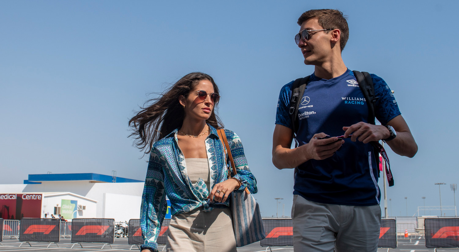 George Russell & Carmen Montero Mundt, Losail Circuit, 2021