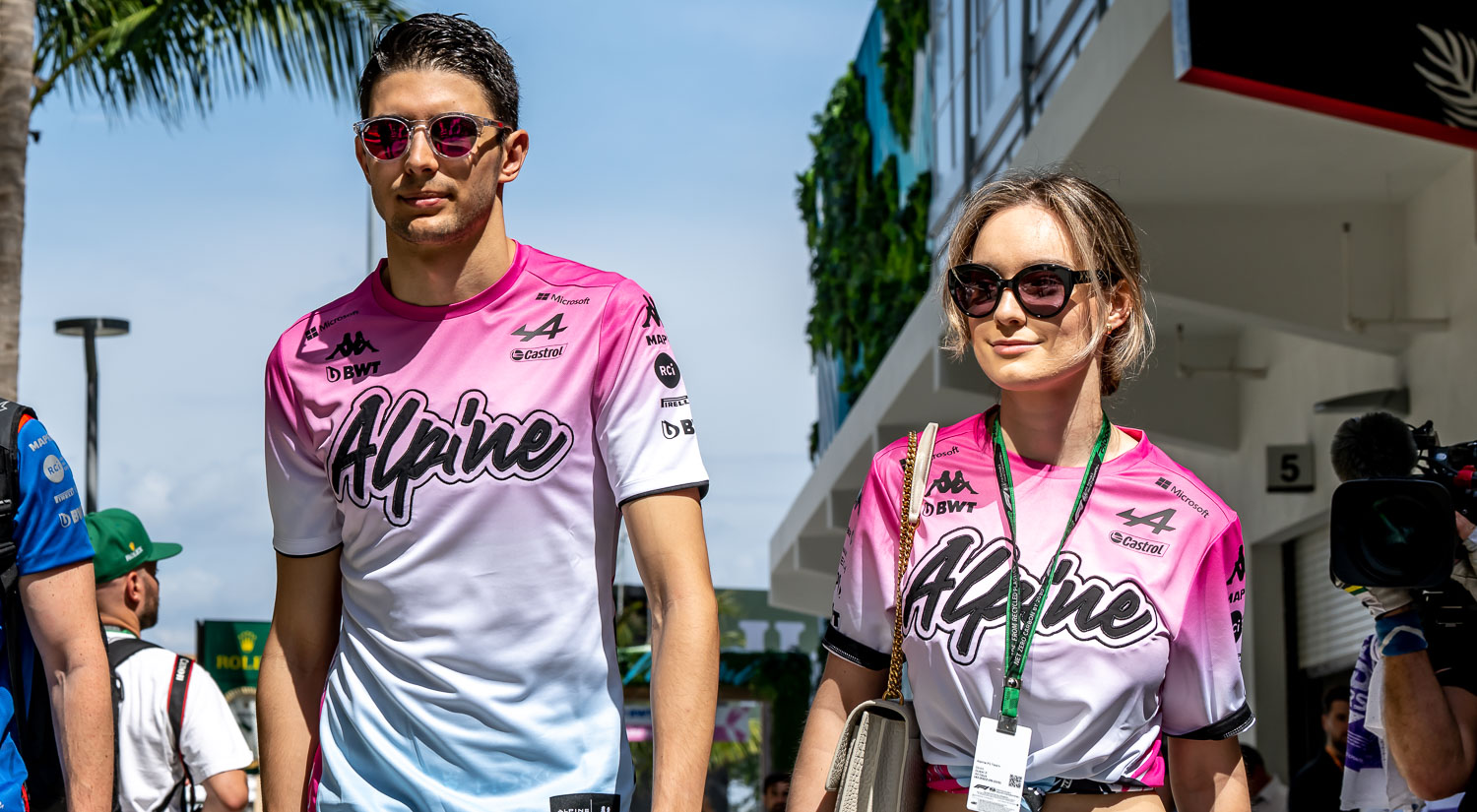 Esteban Ocon and Elena Berri, Miami International Autodrome, 2022