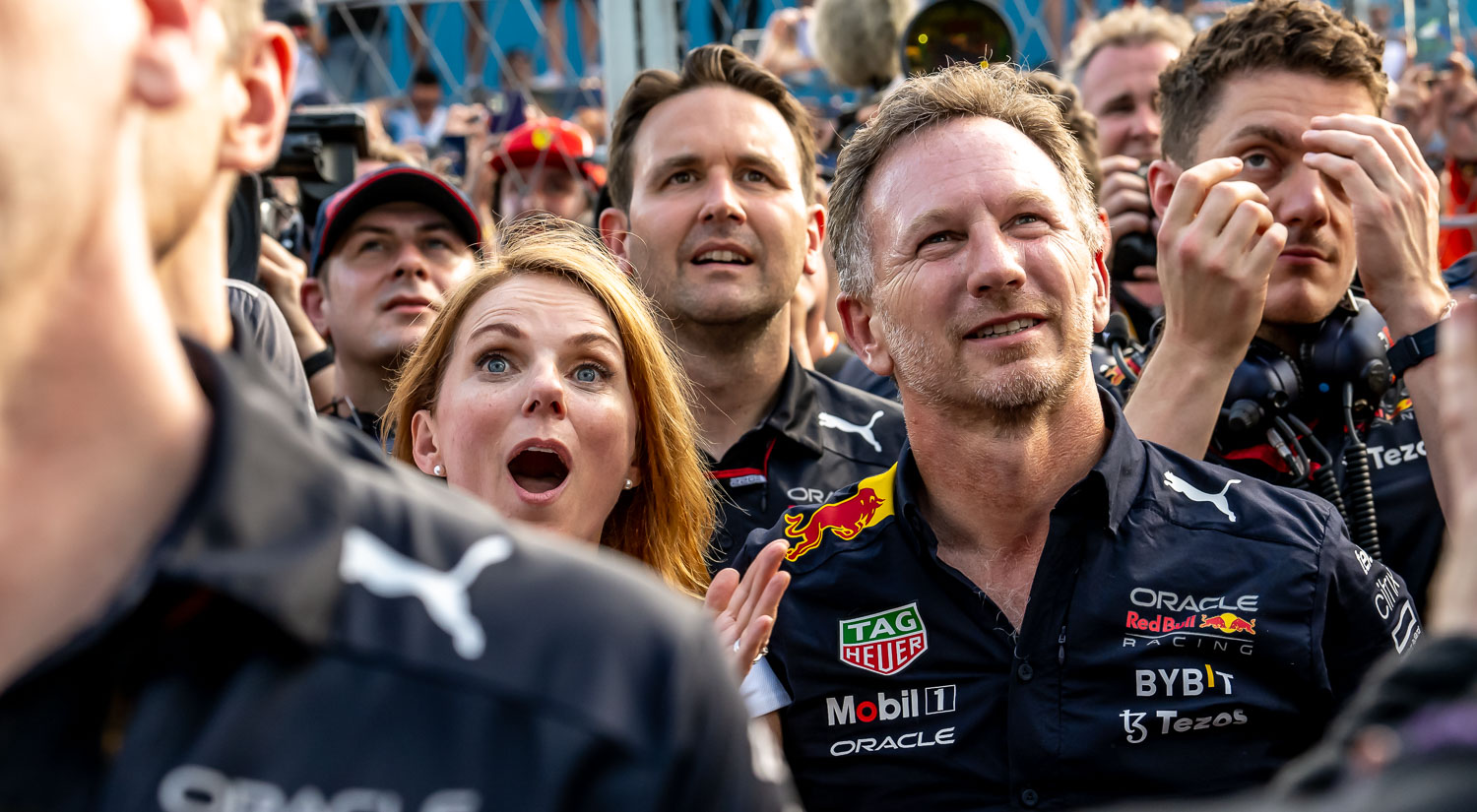 Geri Halliwell and Christian Horner, Miami International Autodrome, 2022
