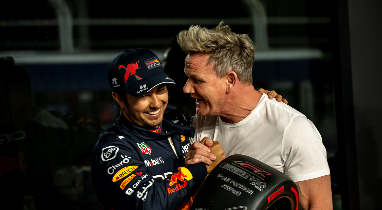 Sergio Perez and Gordon Ramsay, Jeddah Corniche Circuit, 2022